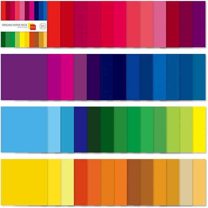 Square Origami Paper 6x6 Double Sided 50 Sheets 50 Colors 70GSM Origami Kit - Image 6