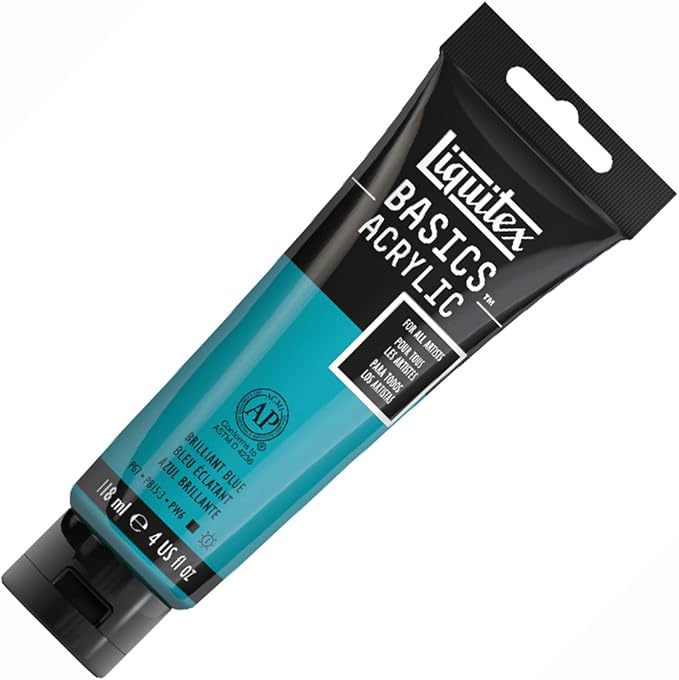 Liquitex BASICS Acrylic Paint, 118ml Tube, Brilliant Blue - Image 2