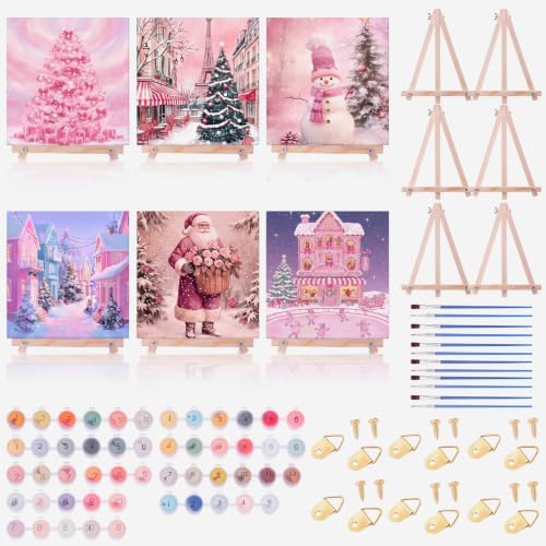 YooNotee 6 Pack Christmas Paint by Numbers Kit