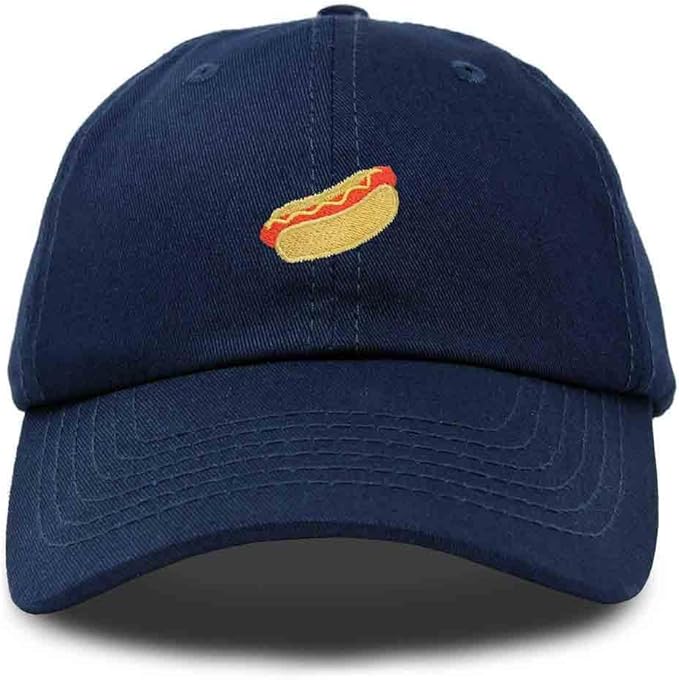 DALIX Hot Dog Hat Embroidered Mens Womens Baseball Cap