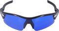 Golf Ball Finder Glasses, Polarized Blue Lens UV Proof Sun Protection Grass Filter with Glasses Cloth and Storage Bag, Ball Finding Filtering Sunglasses for Golfers(Black)
