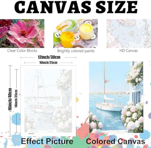 GOUOYANA Paint By Numbers Kit for Adults-Sailboat Coastal Landscape Canvas