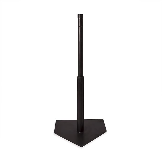 Champion Sports Deluxe Batting Tee – Adjustable Rubber Baseball & Softball Tee on Home Plate, Multiple Styles