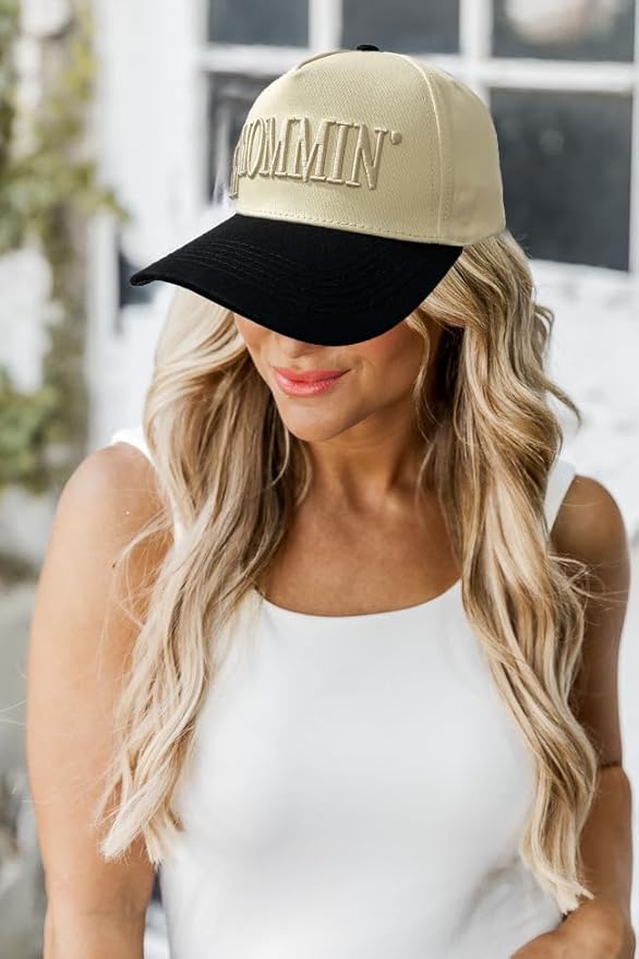 Womens Baseball Caps Casual Mommin Embroidery Letters Trucker Hat Adjustable Ponytail Baseball Hat for Streetwear