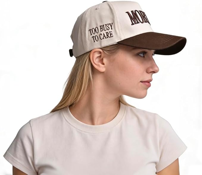 Women’s Mommin Trucker Hat – Vintage Two-Tone Ponytail Baseball Cap, Embroidered Adjustable Hat, Great Gift for Mom & Women