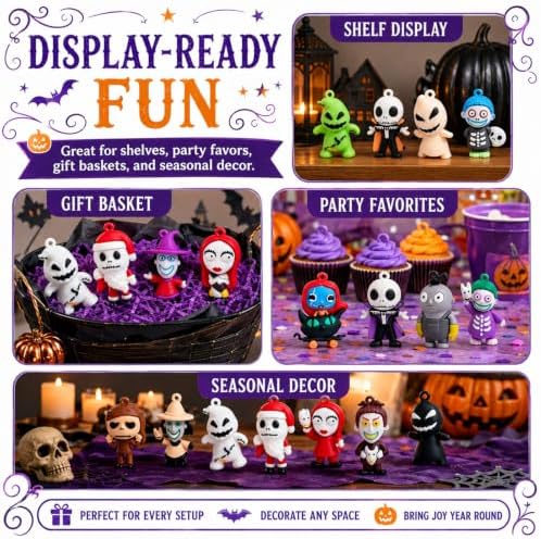 Nightmare Figures 24 Pcs, Halloween and Christmas Decorations Doll