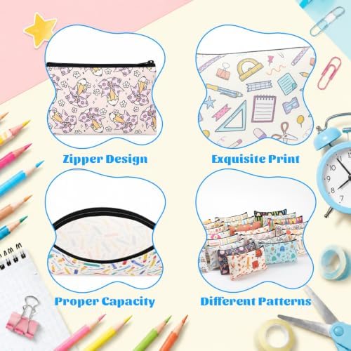 Meanplan 24 Pcs Back to Teacher Makeup Bag Gift, First Day of Cosmetic Bag