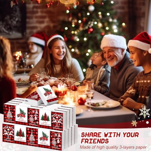 Outus 50 Pack Retro Christmas Travle Size Pocket Tissues Stocking Stuffers