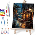 Paint by Numbers for Adults with Framed Canvas,Paint by Numbers Kits with Wooden Easel Drawing Paintwork ,DIY Acrylic Oil Painting Kits with Brushes Nice Gift Box for Home Wall Decor(12x16 Inch)