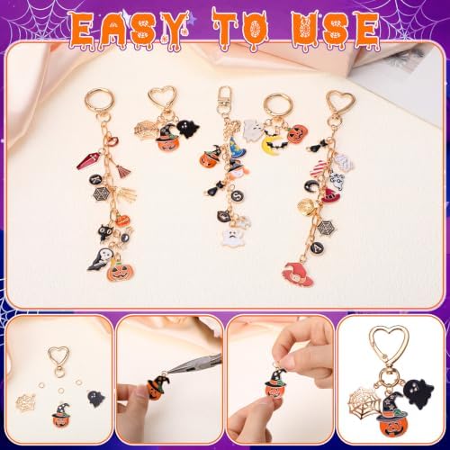 Highergo 685 Pcs Halloween Charms Lip Gloss Keychain Making Kit DIY Craft