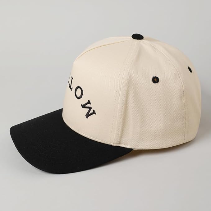 MIRMARU Two-Tone Vintage Canvas Trucker Hats for Men & Women, Adjustable Size Baseball Caps with Trendy Embroidered Design