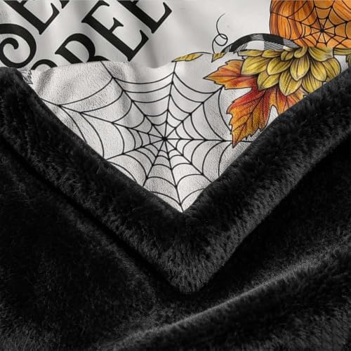 Color Your Seasonal Greetings Blanket Kit, DIY Fall Halloween Pumpkin Coloring Fleece Throw with 24 Fabric Markers, Arts & Crafts Gift for Kids Teens Adults (DIY Pumpkin)