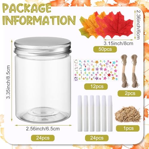 24 Sets Fall Crafts Kits DIY Maple Leaf Mason Jars