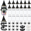 Mimorou 12 Set Halloween Candy Jars 8.5 oz Plastic Jars Craft Kit, Black