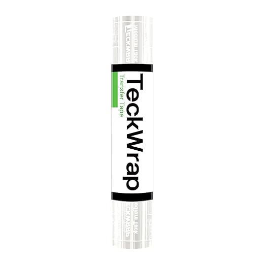 TECKWRAP Clear Transfer Tape for Vinyl -12INCH x 10 FT, Printable HTV, DIY by TECKWRAP