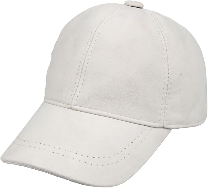 Suede Leather Baseball Cap – Unstructured 6 Panel Adjustable Strapback Hat for Men & Women