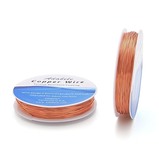 Adabele 249 Feet Premium Tarnish Resistant Round Bare Raw Jewelry Copper Wire by AdabeleLLC