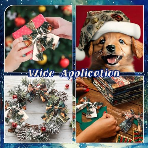 Hahafelt 10 Pcs Vintage Christmas Quilting Fabric Bundles 20 x 20 Inch