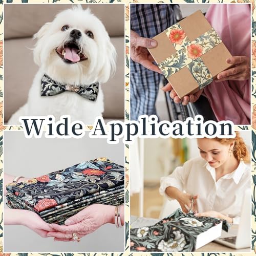 Hahafelt 10 Pcs William Morris Quilting Fabric Bundles 20 x 20 Inch