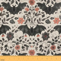 Bats Halloween Decoration Upholstery Fabric for Chairs Gothic DIY Fabric by The Yard for Craft Lovers 36"x63", Boho Vintage Floral Victorian Decor Goth Silhouette Dark Shadows Quilting Fabric