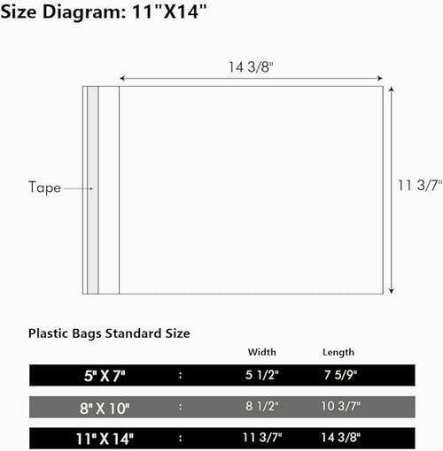 100 Pack 11 3/7 x 14 3/8 Inches Crystal Photo Sleeves Storage Bags - Image 2