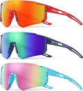 3PACK Kids Sunglasses Youth Baseball Sunglasses for Boys Girls Age 4-12,Softball Sports Cycling Goggles UV Protection