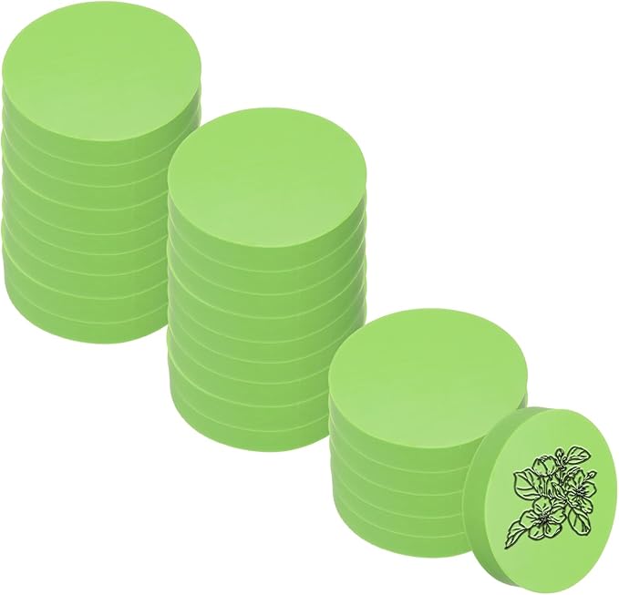 PATIKIL 24Pcs 2" Rubber Carving Blocks, Soft Linoleum Art Carving Block Round by PATIKIL