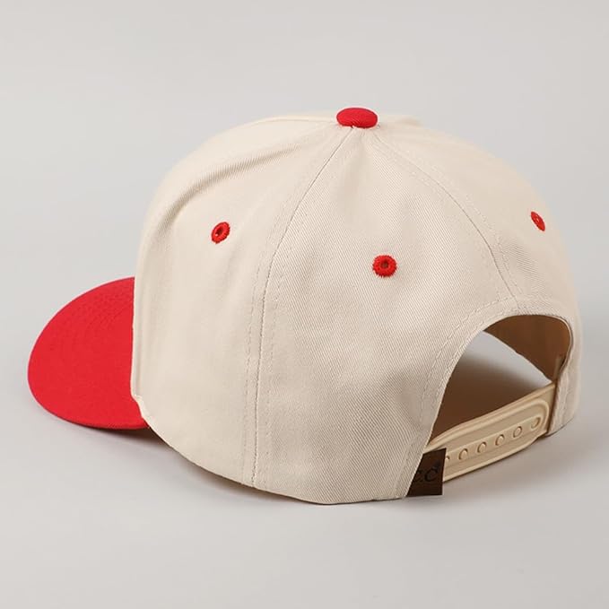 MIRMARU Two-Tone Vintage Canvas Trucker Hats for Men & Women, Adjustable Size Baseball Caps with Trendy Embroidered Design