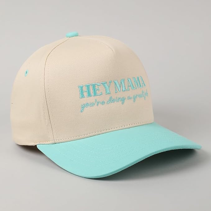 MIRMARU Two-Tone Vintage Canvas Trucker Hats for Men & Women, Adjustable Size Baseball Caps with Trendy Embroidered Design