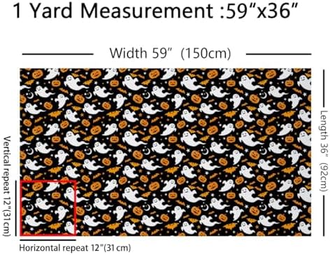 Feelyou Ghost Print Fabric By The Yard Decorative Soft