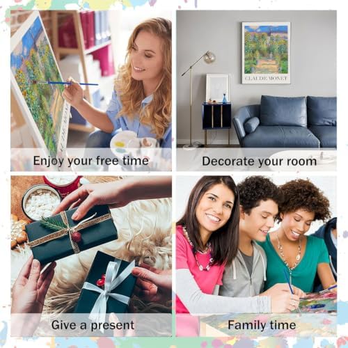 GOUOYANA 3 Pack Monet Paint By Numbers Kit for Adults-Frameless 12x16 Inch