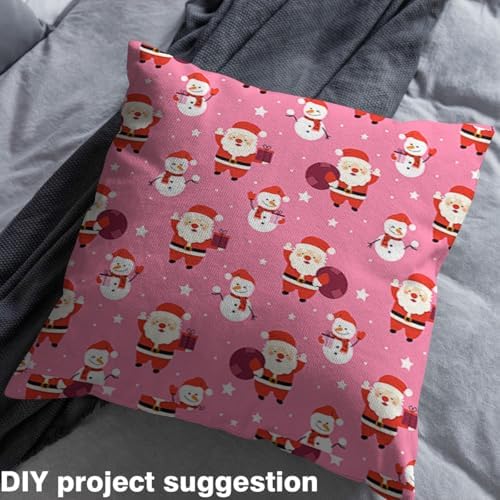 JEJELOIU Funny Xmas Snowman Fabric by The Yard Merry Christmas Upholstery Fabric for Chairs Santa Claus Waterproof Indoor Outdoor Decor for DIY Sewing Craft Projects 3 Yards