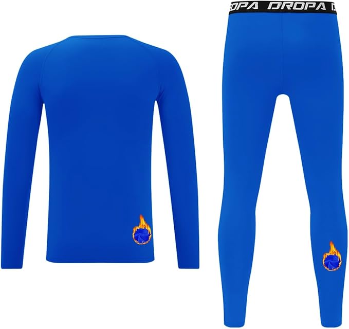 DEVOROPA Youth Boys Compression Thermal Shirt Long Sleeve Kids Fleece Baselayer Soccer Baseball Undershirt Slim/Regular/Husky