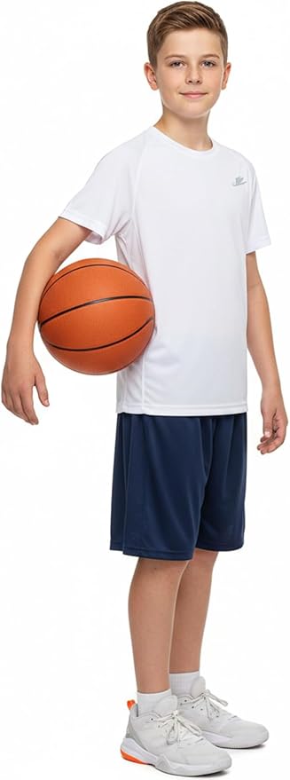 DEVOROPA Youth Boys Compression Shirt Long/Short Sleeve Football Baseball Undershirt Quick Dry Kids Sports Baselayer Crewneck