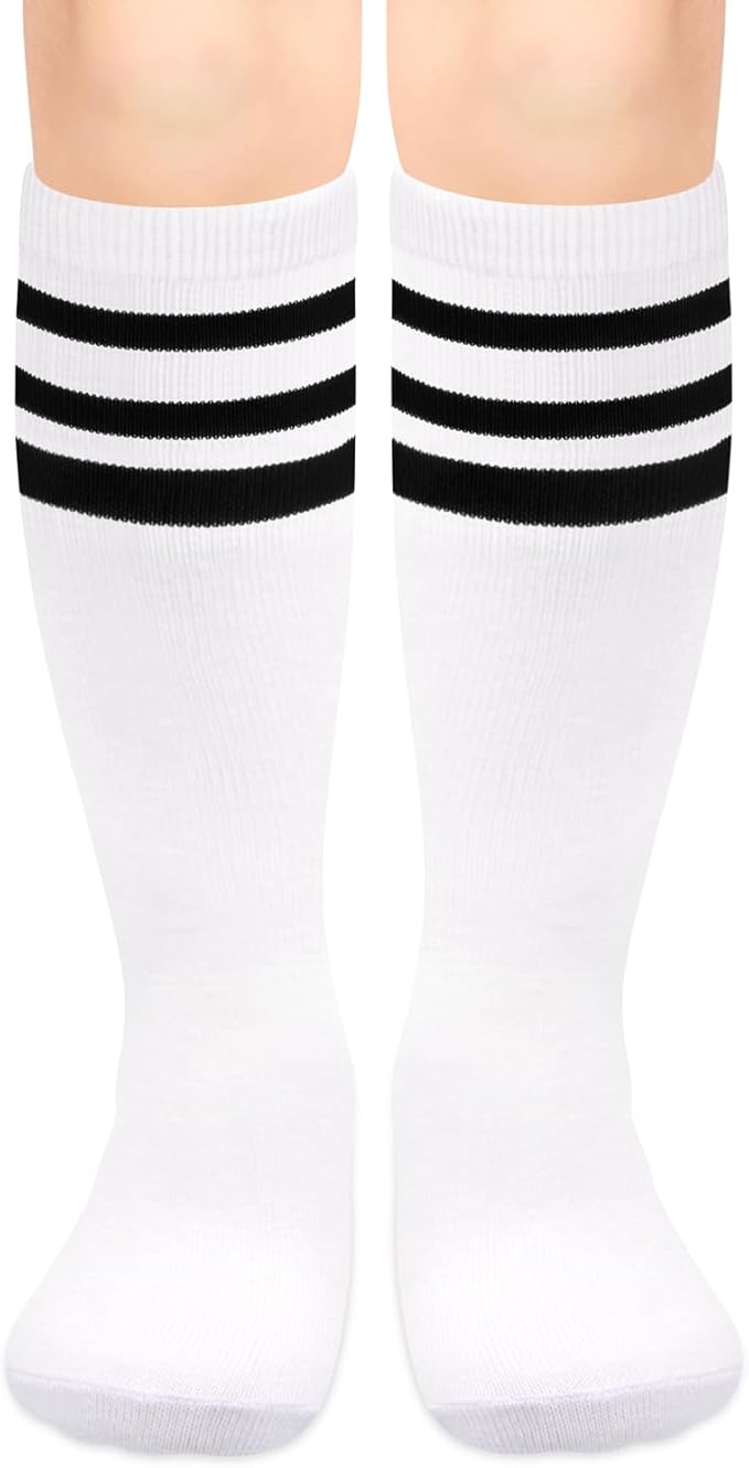 Olreco 1 Pack Toddler Kids Youth Soccer Socks Girls Boys Baseball Socks Youth Knee High Softball Football Accessories Cotton