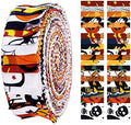 Soimoi 40Pcs Halloween Print Precut Fabrics Strips Roll Up 1.5x42inches Cotton Jelly Rolls for Quilting - Multicolor