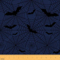 Black Bat Fabric by The Yard Blue Black Spider Web Soft Polyester Sewing Fabric Halloween Bat Silhouette No Stretch Durable Material for DIY Art Craft Making 5 Yard Bolt,180" L x 59" W