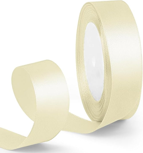 1 Inch 25 Yards Satin Ribbon Ivory, Solid Color Fabric Ribbon by HimBen