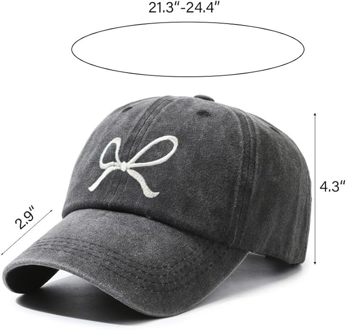 Trendy Bow-Tie Baseball Cap for Women and Men Trucker Hats Y2k Adjustable Fashion Sun Hat with Visor for Hiking & Travel