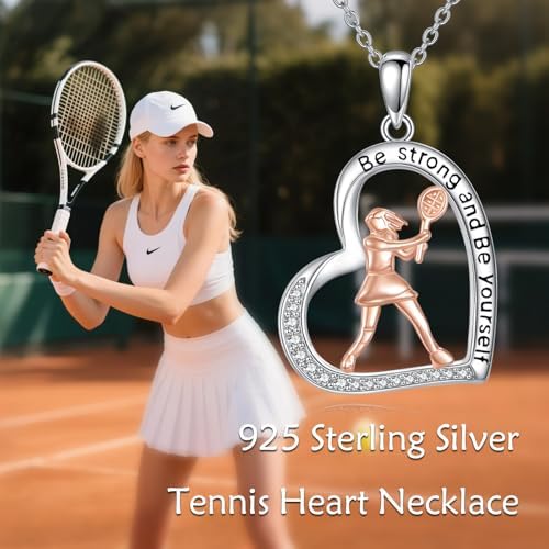 Hancock Sports Necklace Sterling Silver Sports Heart Pendant Hobby Jewelry Gift for Women
