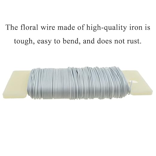 HAHIYO 22Gauge White 1Roll Total 38Yards Metal Floral Wire Flexible Paddle Wire - Image 3