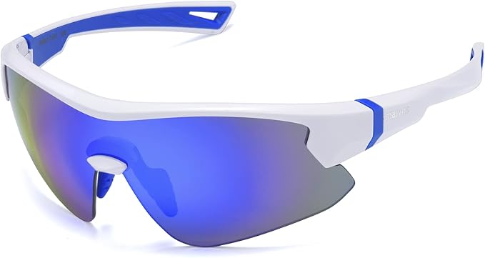 maivnz Youth Baseball Sunglasses for Boys and Girls Ages 6-12, Kids Sports Glasses for Softball Cycling, Helmet Compatible
