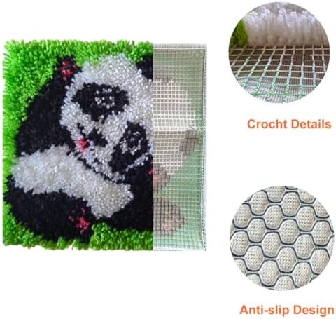 YOOTOM Latch Hook Rug Kits for Adults,DIY Embroidery Crochet Hook Mini Rug Tapestry Set with Color Pre-Printed Canvas,Home Decor Festival Gift Fox 12x12inch