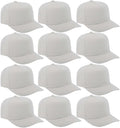 ZH 12 PC 5 Panel Baseball caps, Bulk Baseball caps, Customizable DIY Design, Wholesale Caps, One-Size-Fits-All
