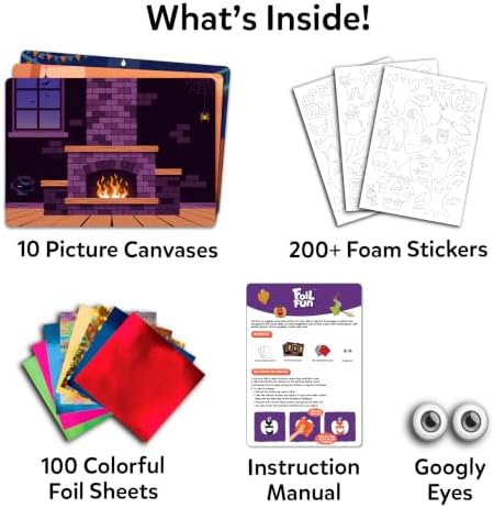 Skillmatics Foil Fun Halloween Craft, Foil Art Activity, Gift for Kids