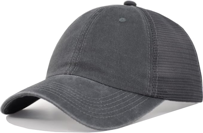 TSSGBL Men's Plain Baseball Hat - OSFM & XXL Big Head Fit，Adjustable Structured Ball Cap with Reflective Sandwich Brim