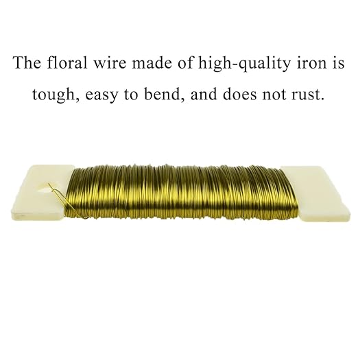 HAHIYO 26Gauge Golden Metal Floral Wire - Image 3