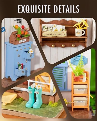 Rolife Greenhouse Miniature House Kit with LED Light