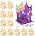 DoubleFill 12 Set Halloween Wooden Castle House Craft Kits, DIY