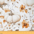 Autumn Pumpkin Fabric by The Yard Watercolor Retro Flowers Plants Fabrics for Sewing Supplies Botanical Pumpkin Rustic Style Fabric DIY Soft Polyester No Stretch 2 Yards,72" L x 59" W